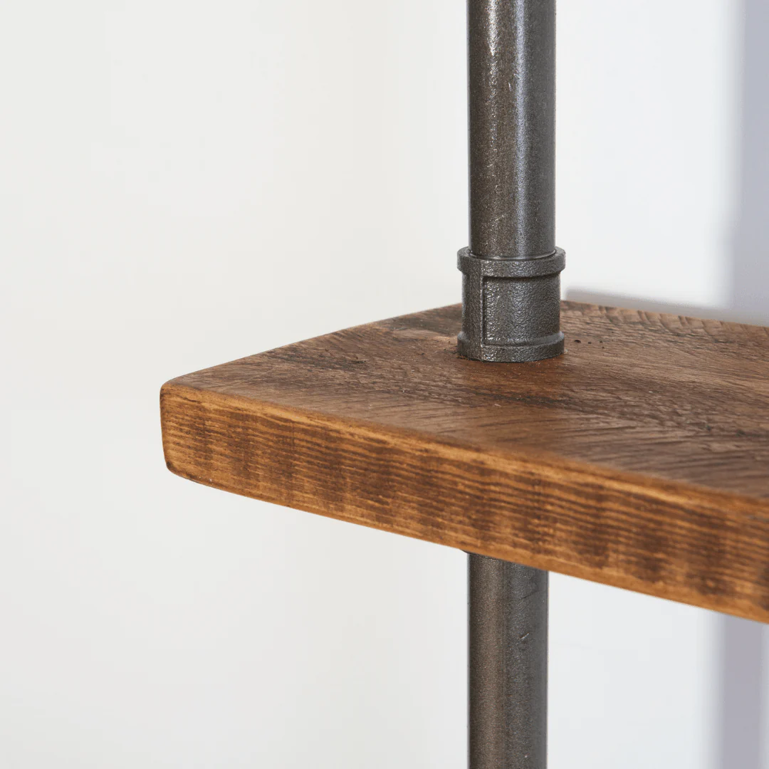 2 Shelf Chunky Pipe Shelving Unit - Floor Mounted - Image 3