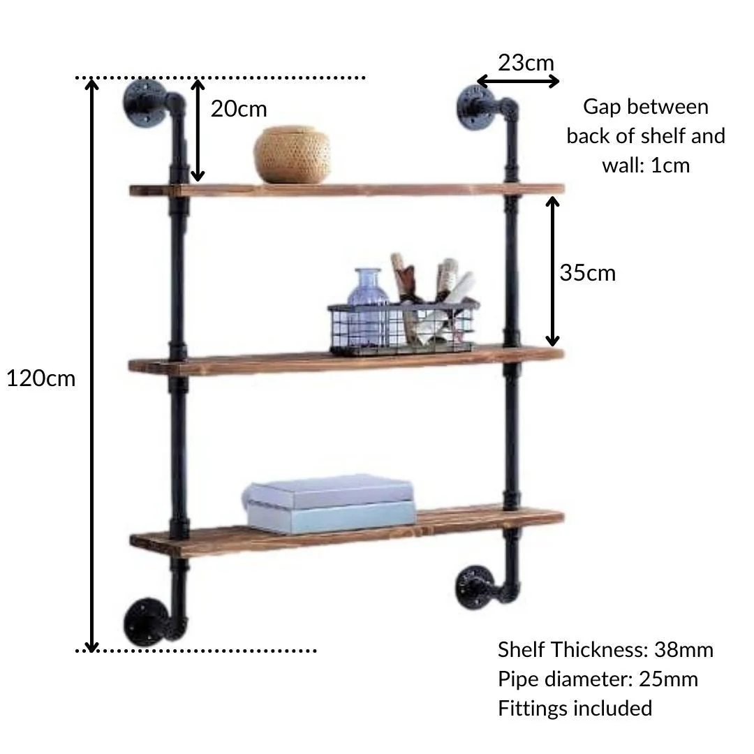 3 Shelf Industrial Pipe Shelving Unit - Image 5