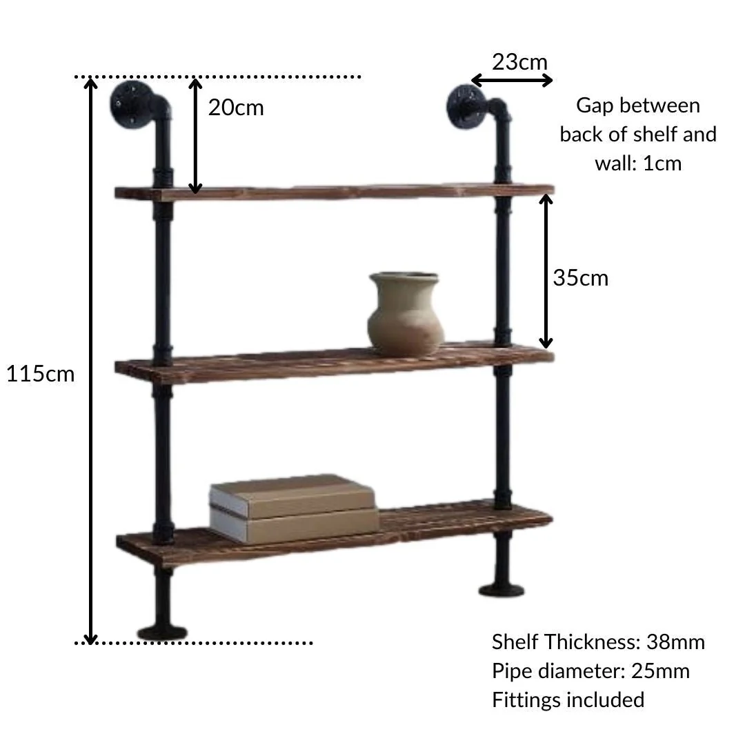 3 Shelf Pipe Shelving Unit - Floor Mounted - Image 5