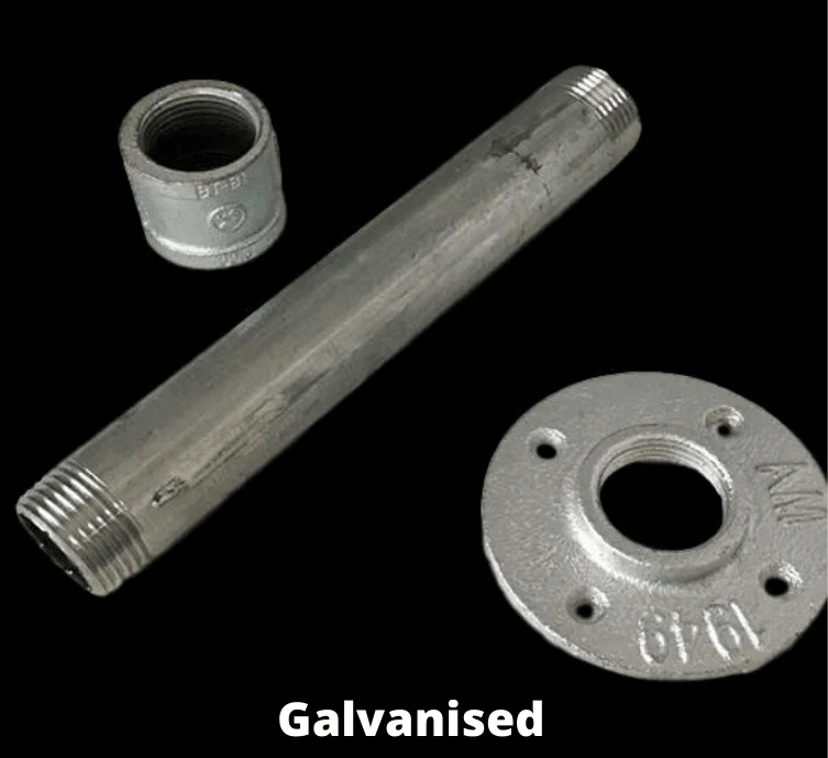 5 Shelf Galvanised Pipe Shelving Unit - Floor Mounted - Image 4
