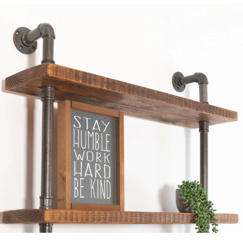 5 Shelf Industrial Chunky Pipe Shelving Unit - Image 9