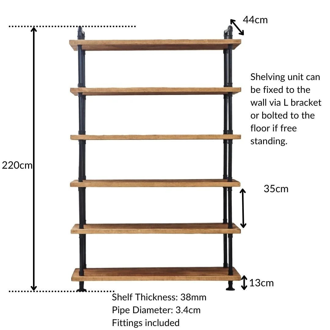 6 Shelf Free Standing Pipe Shelving Unit - Image 12