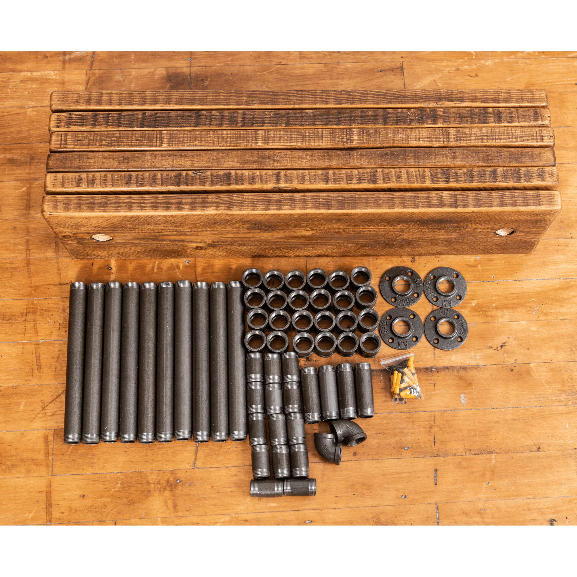 6 Shelf Industrial Chunky Pipe Shelving Unit - Image 6