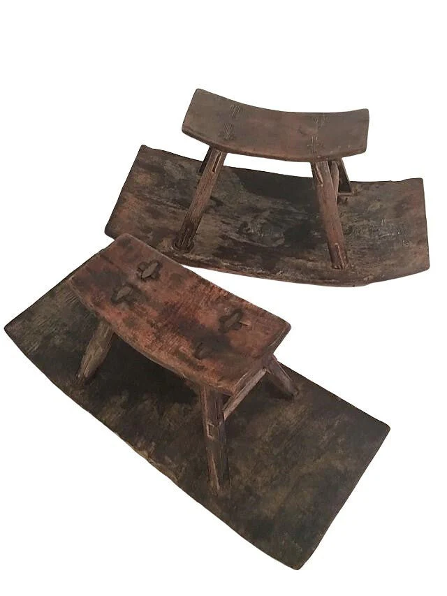 Antique Farmers Rustic Stools - Image 3