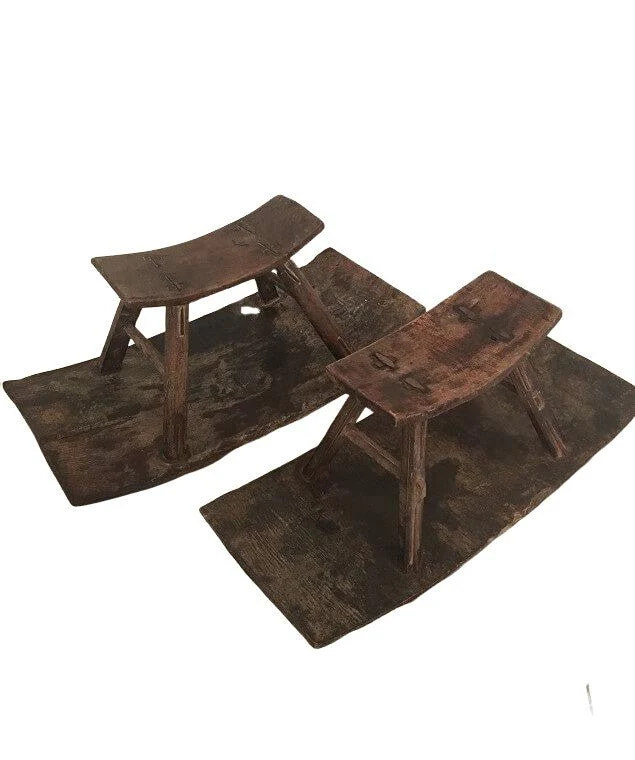 Antique Farmers Rustic Stools - Image 4