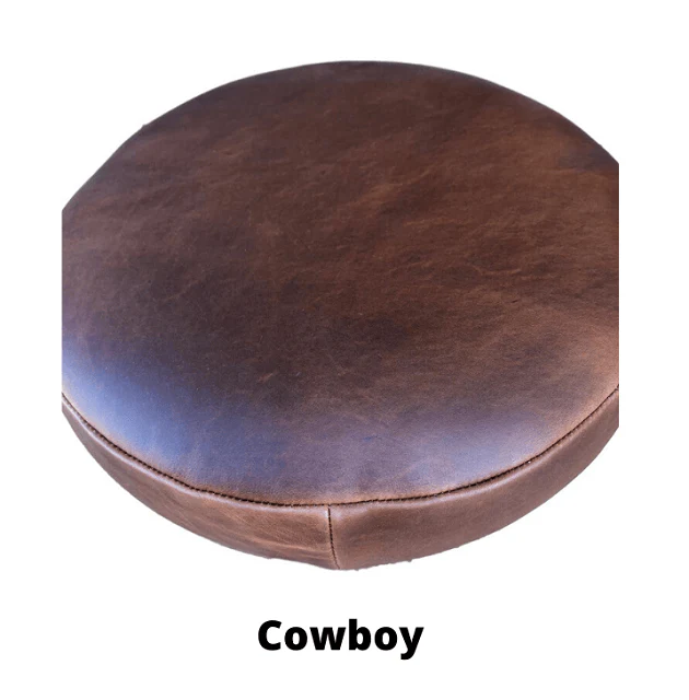 Industrial Bar Stool - 35mm Thick Leather Seat - Image 10
