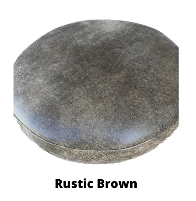 Industrial Bar Stool - 35mm Thick Leather Seat - Image 11