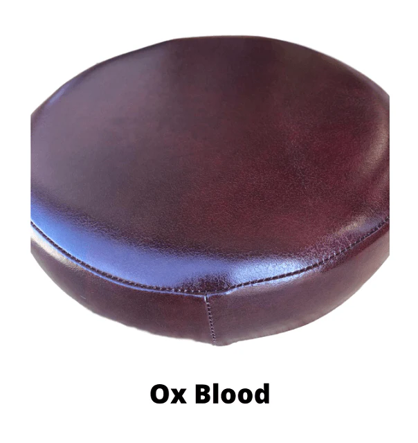 Industrial Bar Stool - 35mm Thick Leather Seat - Image 14