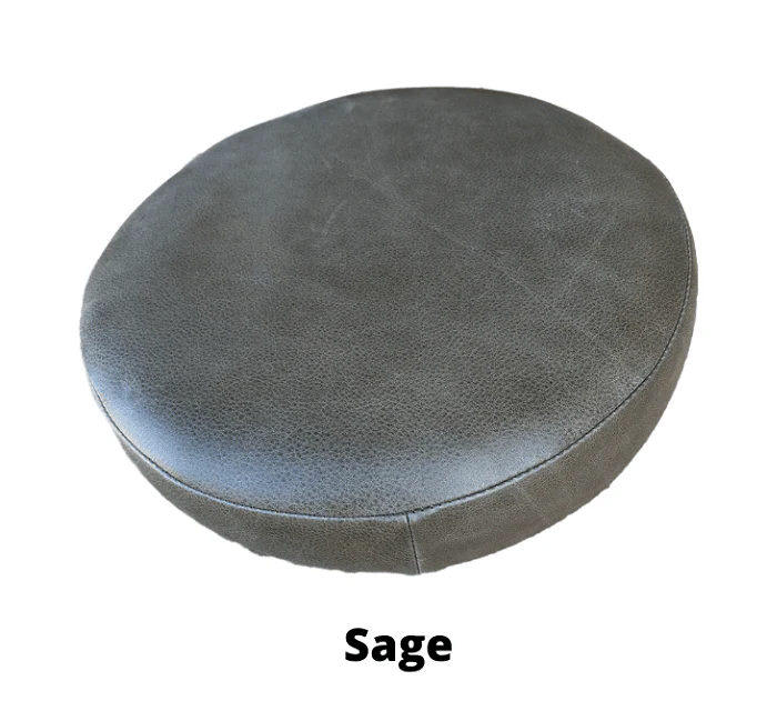 Industrial Bar Stool - 35mm Thick Leather Seat - Image 15
