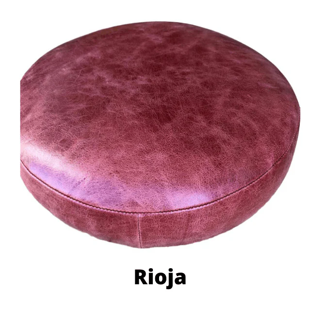 Industrial Bar Stool - 35mm Thick Leather Seat - Image 16