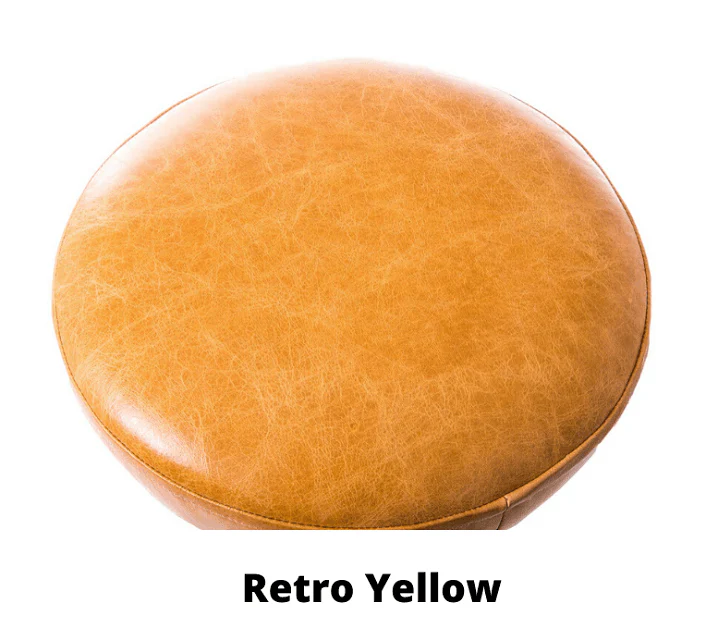 Industrial Bar Stool - 35mm Thick Leather Seat - Image 18