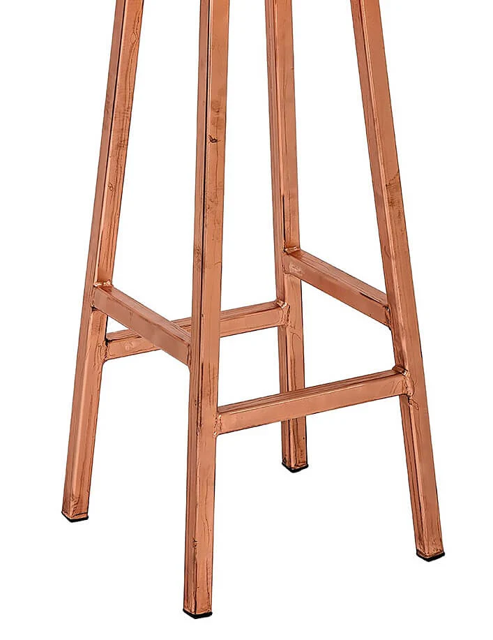 Industrial Bar Stool - 35mm Thick Leather Seat - Image 3