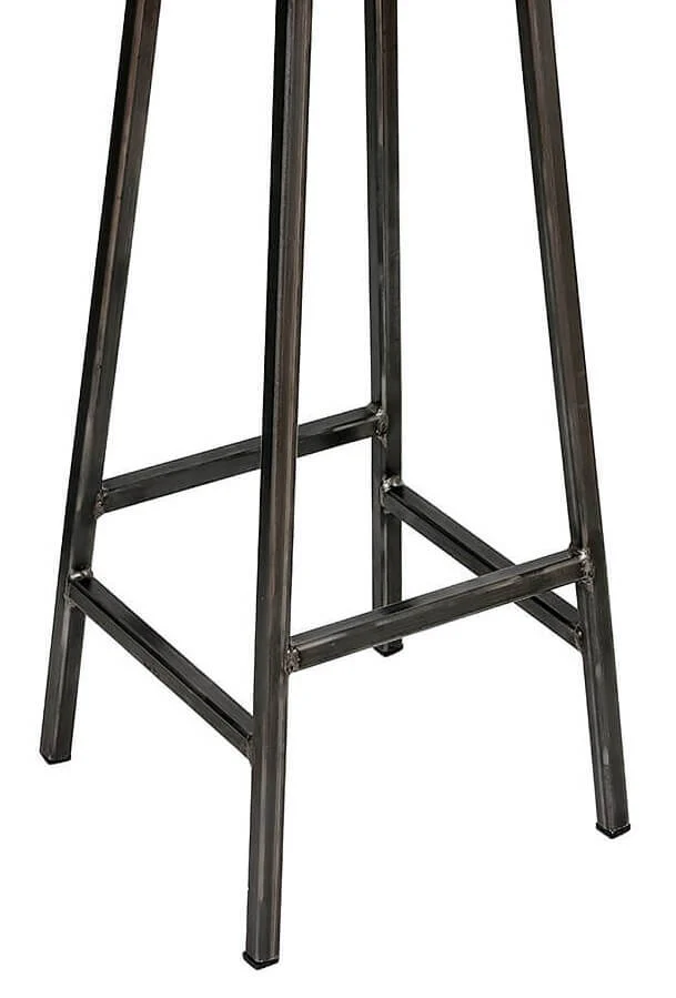 Industrial Bar Stool - 35mm Thick Leather Seat - Image 5