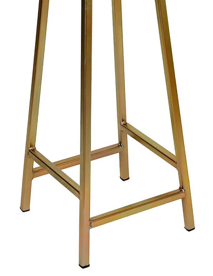 Industrial Bar Stool - 35mm Thick Leather Seat - Image 7