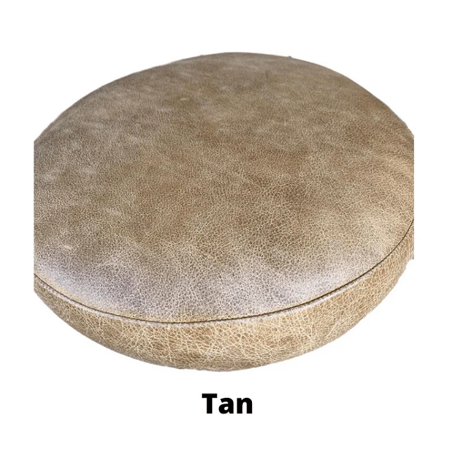 Industrial Bar Stool - 35mm Thick Leather Seat - Image 8