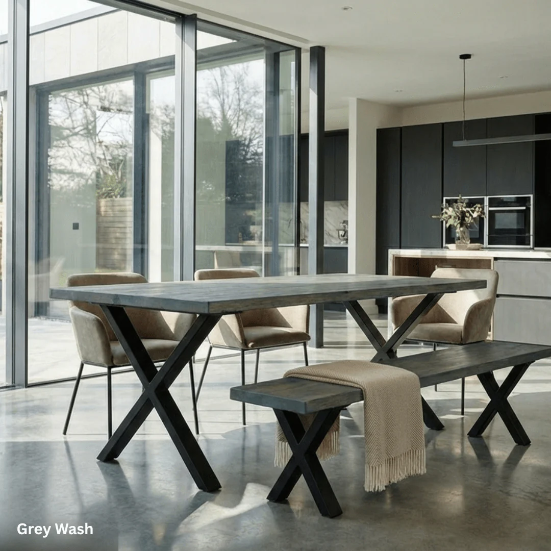 Blencathra Rustic Dining Table - X Frame Leg - Image 6