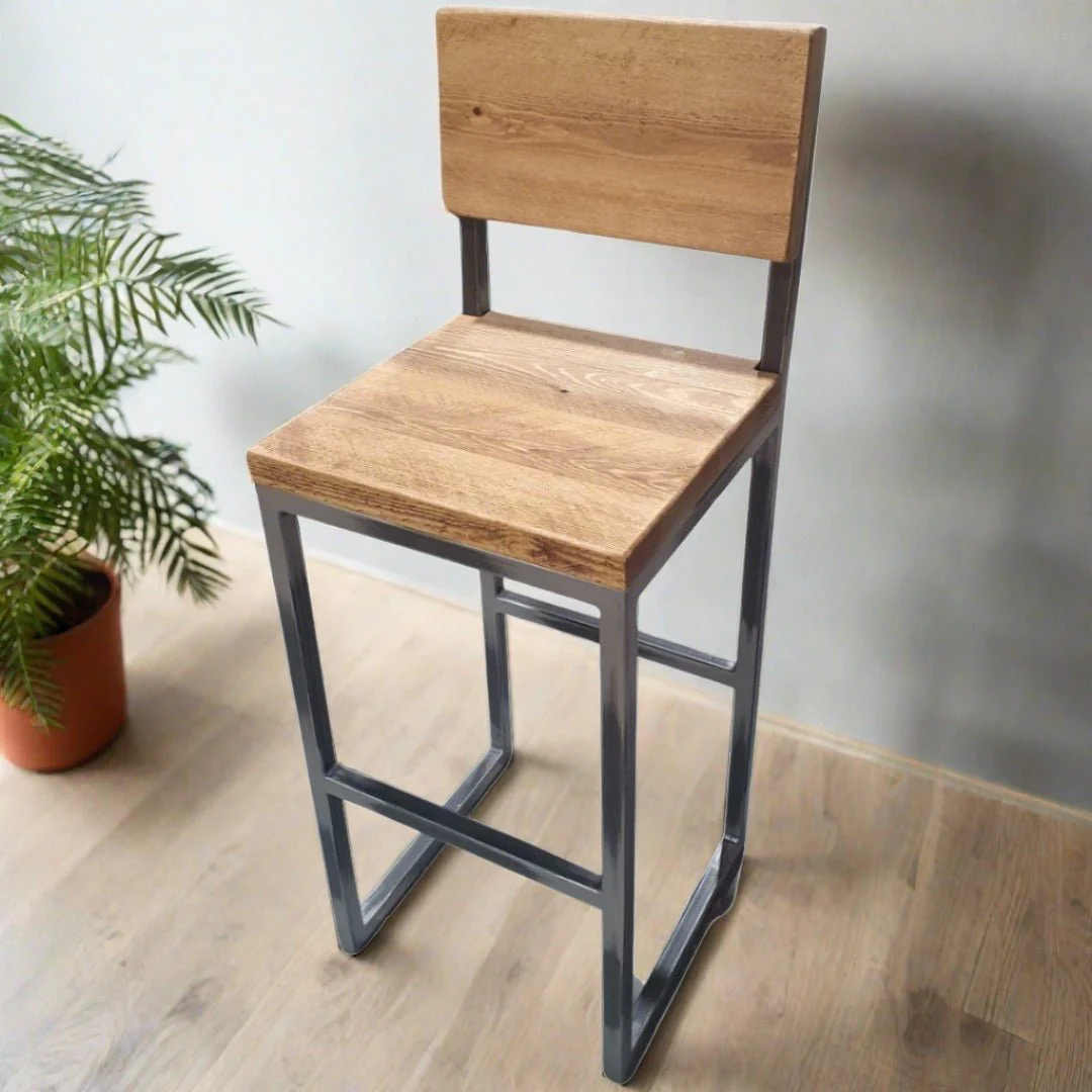 Cruach - Industrial Bar Stool with Backrest - Image 6