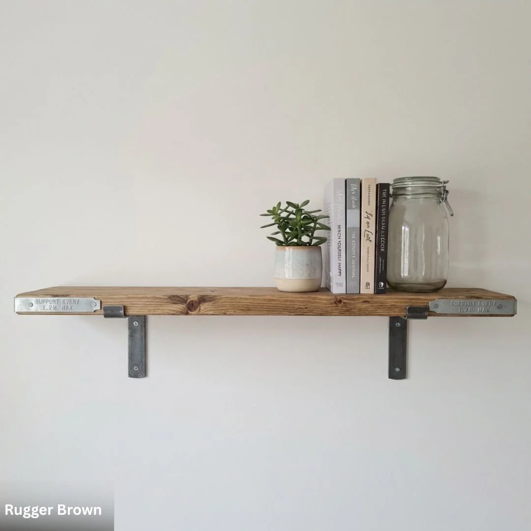 Scaffold Board Shelf 35mm with End Bands and Lipped Metal Brackets - Image 11