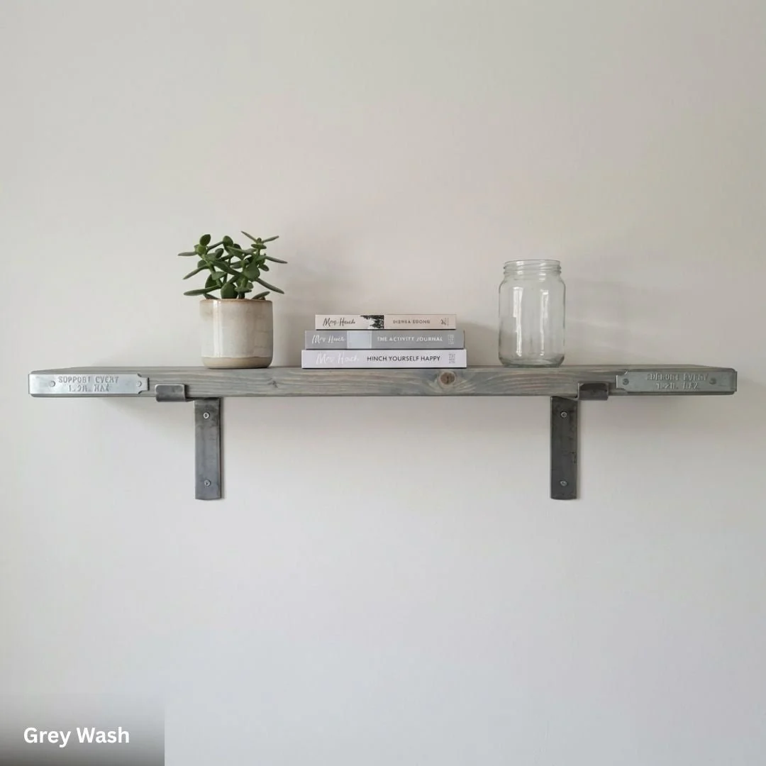 Scaffold Board Shelf 35mm with End Bands and Lipped Metal Brackets - Image 13