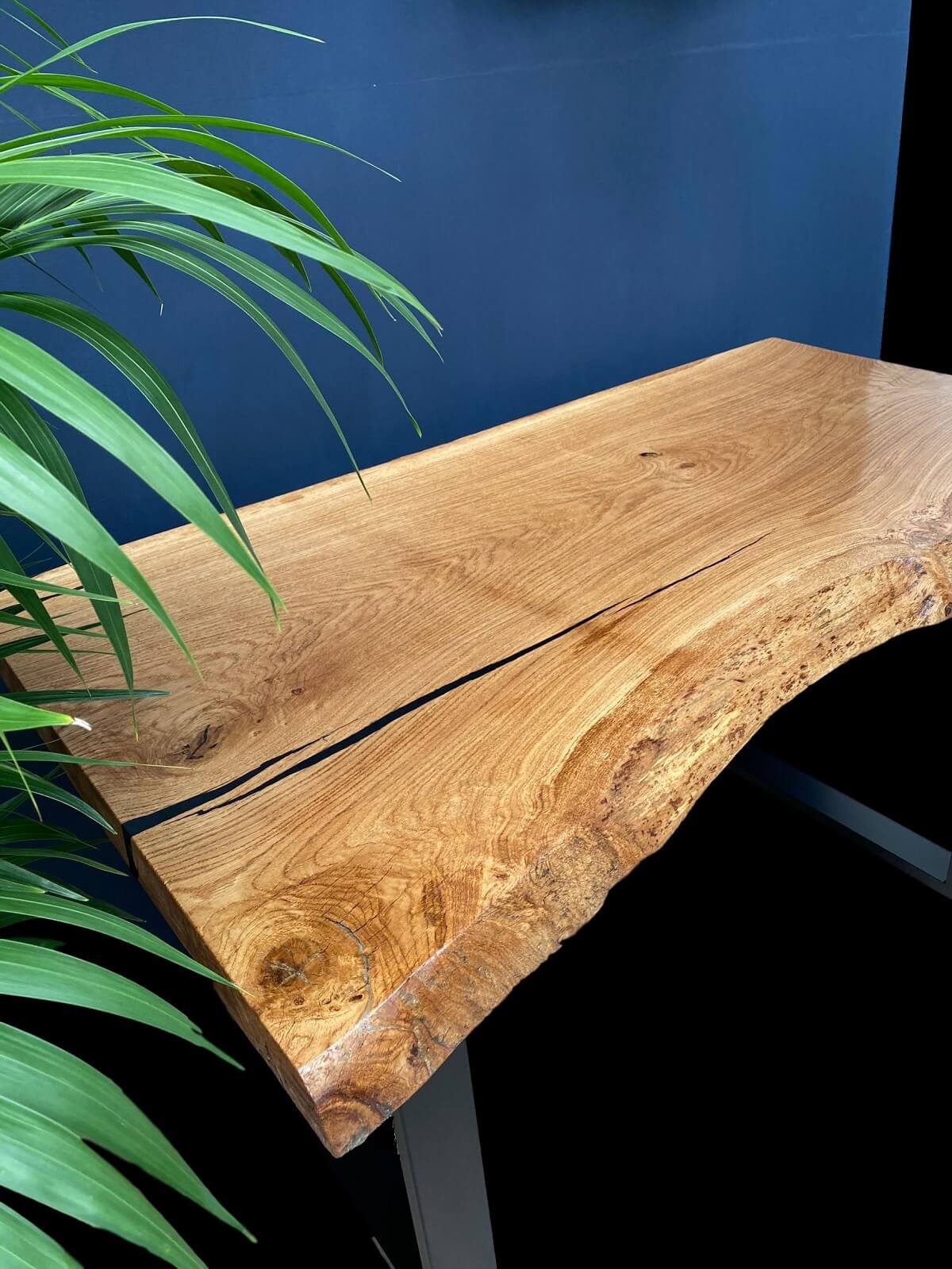The 60-85mm English Oak Live Edge Resin Infill Executive Desk - Image 4