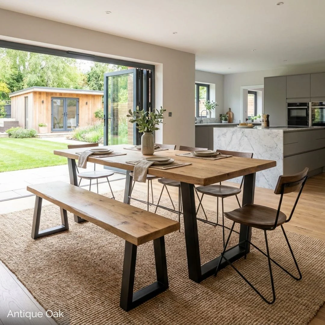 Grasmoor Rustic Dining Table - V Frame Leg - Image 4