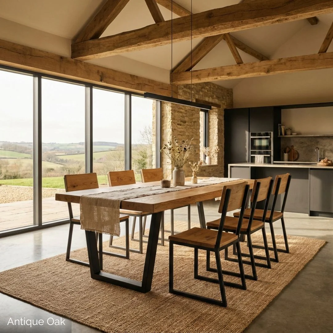 Grasmoor Rustic Dining Table - V Frame Leg - Image 6