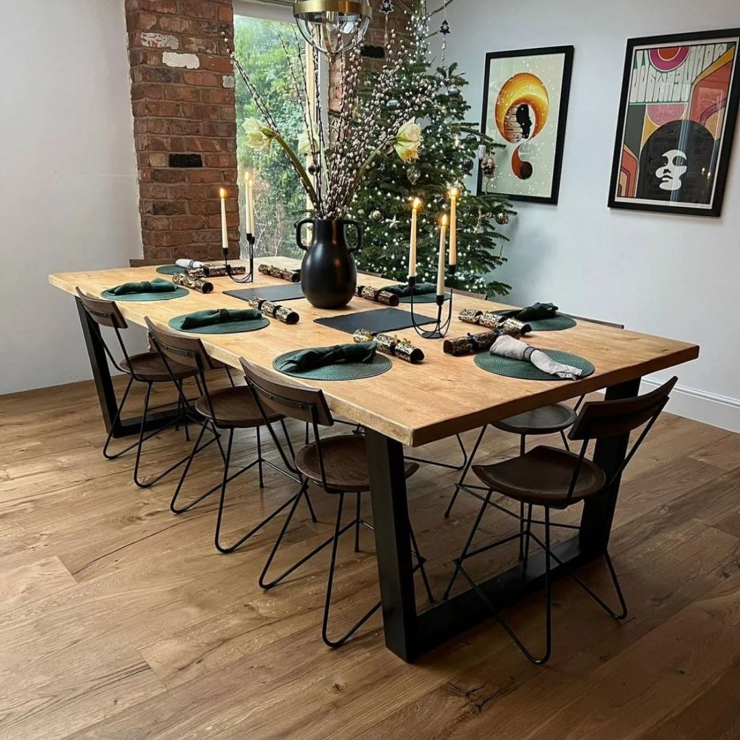 Grasmoor Rustic Dining Table - V Frame Leg - Image 7