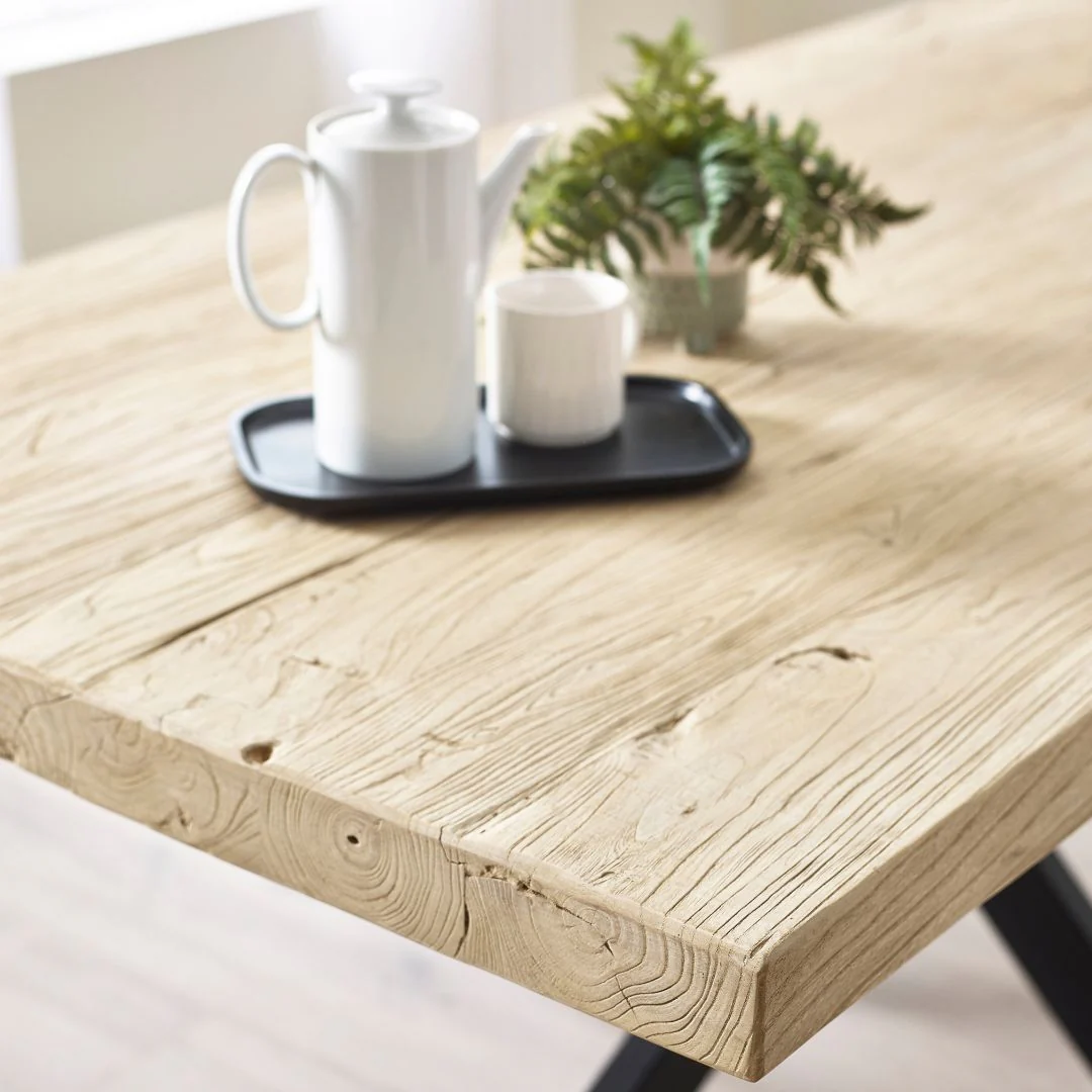 Harrison - Reclaimed Elm Dining Table - V Legs - Image 3