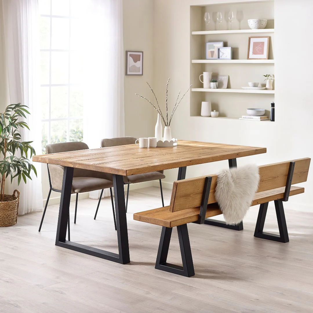Glenridding Industrial Dining Table - Trapezoid Leg - Image 3