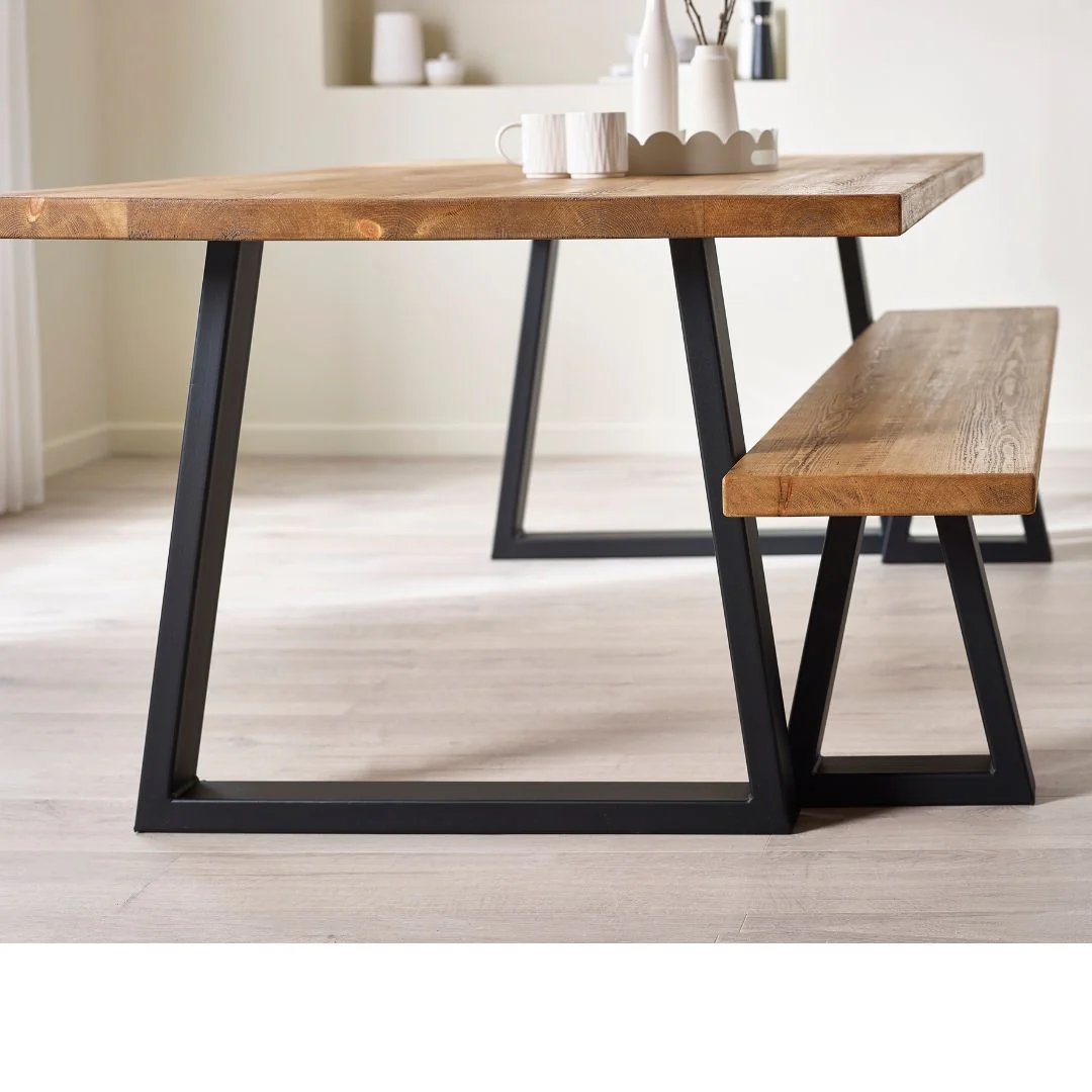 Glenridding Industrial Dining Table - Trapezoid Leg - Image 4