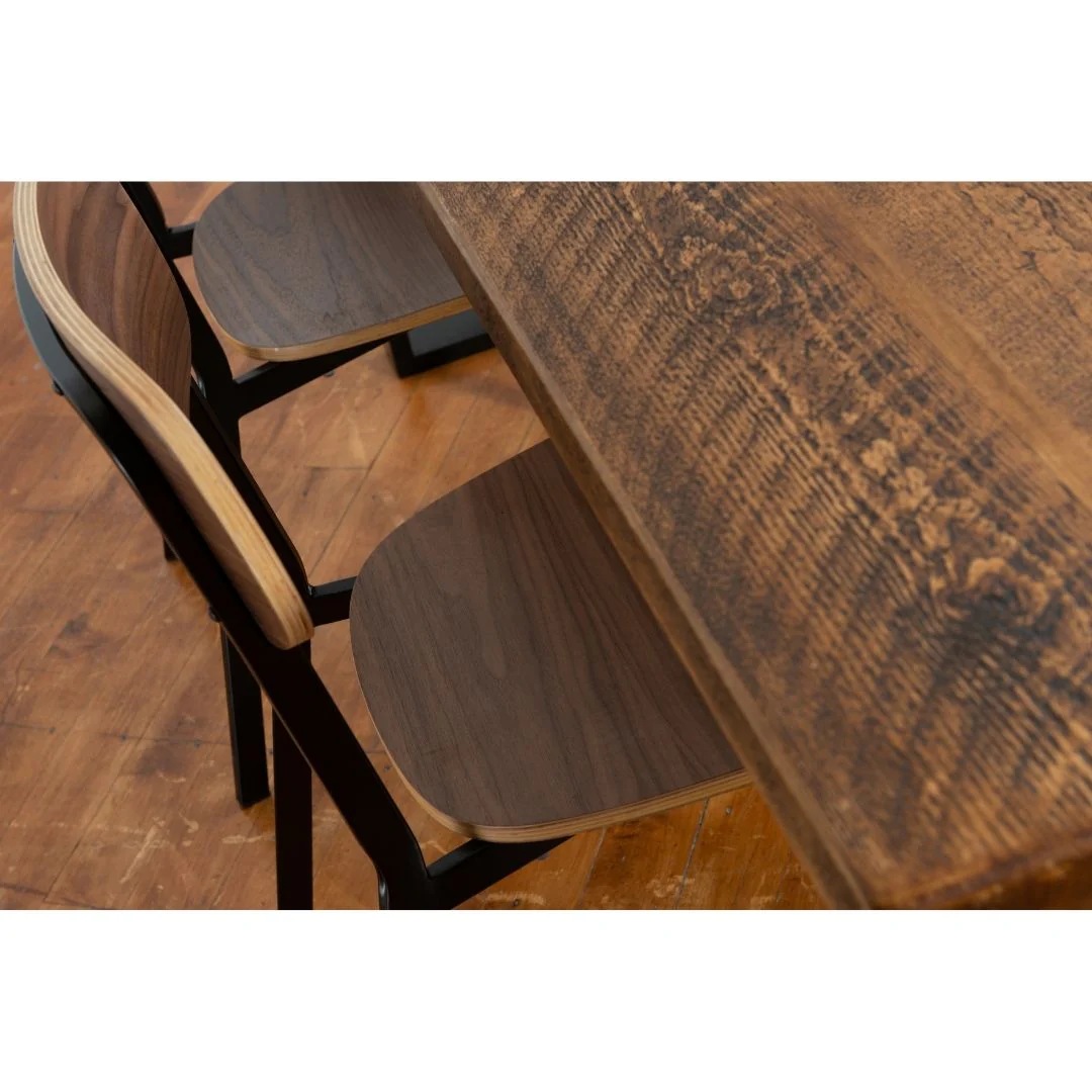 Gibson Industrial Dining Table - Chunky Round Leg - Image 4