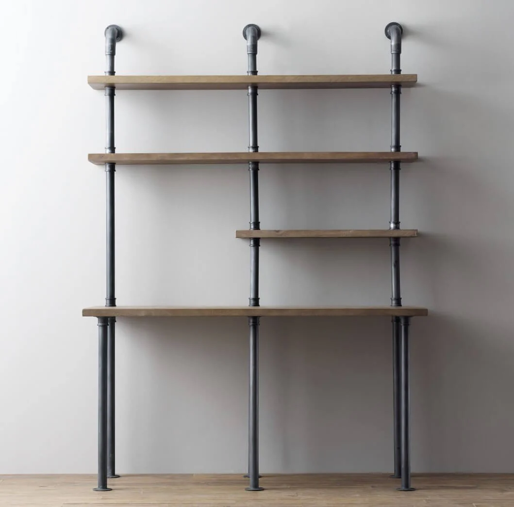 AC-08 Industrial Pipe Office Desk - 66cm Depth Desktop - Image 6
