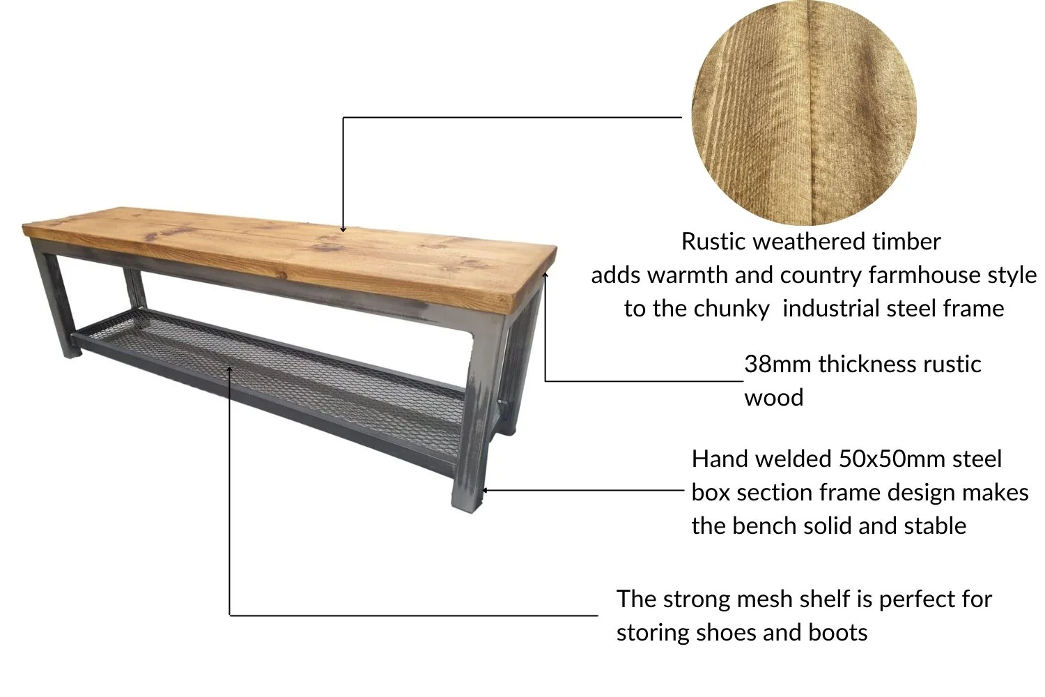 Industrial Shoe Storage Bench - Image 5