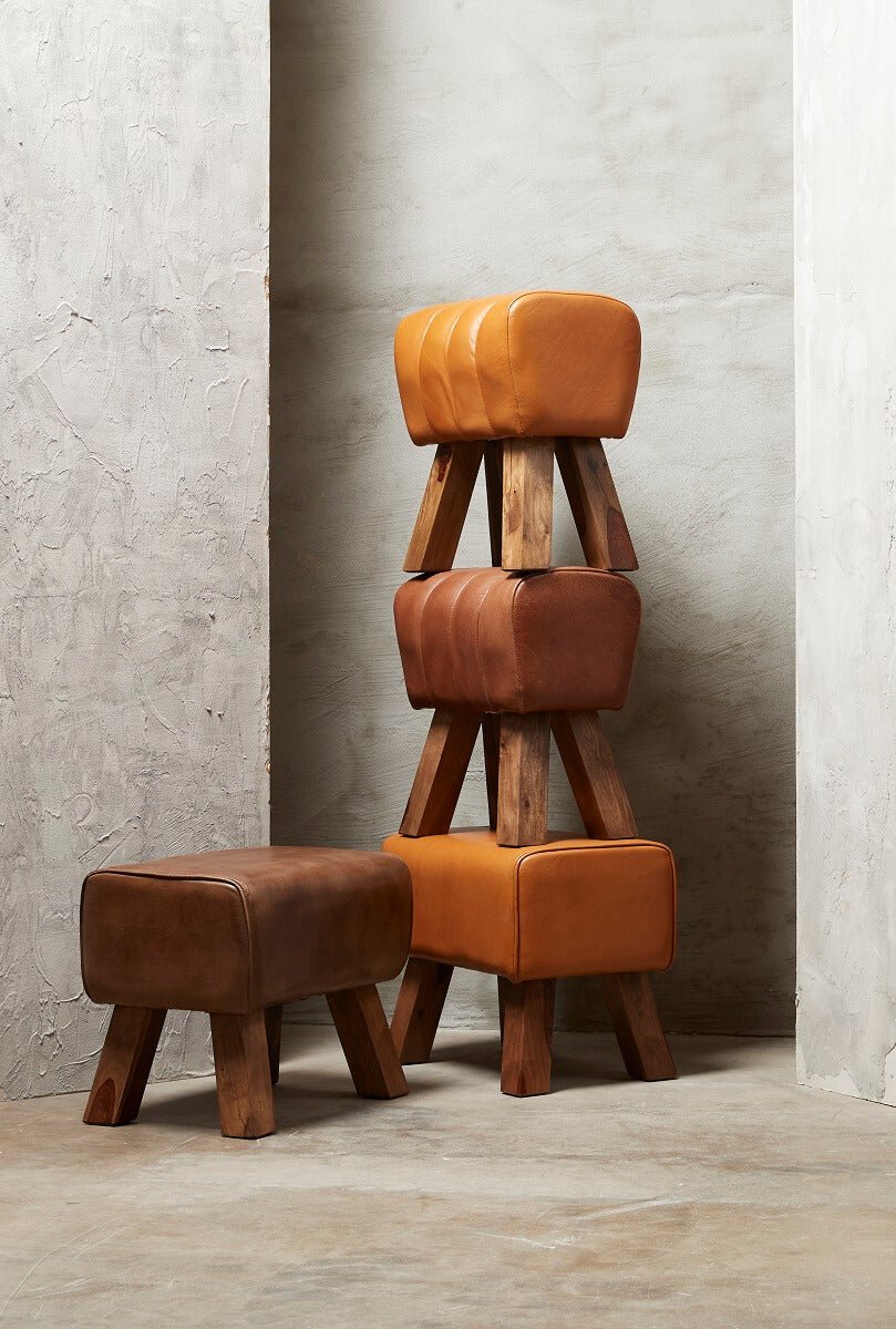 Lima Mini Gym Bench - Rose Brown Buffalo Leather - Image 5