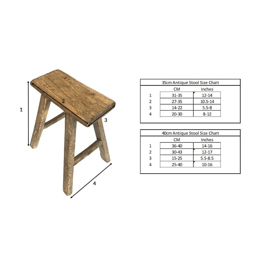 Medium Rustic Stools (35-40cm) - Image 3