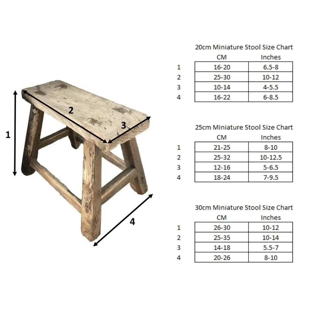 Miniature Rustic Milking Stools (20-30cm) - Image 12