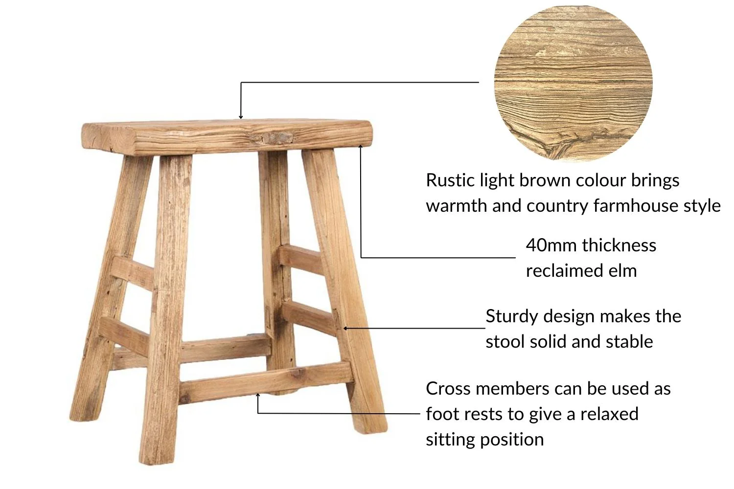 Old Barn Farmhouse Stool - Image 5