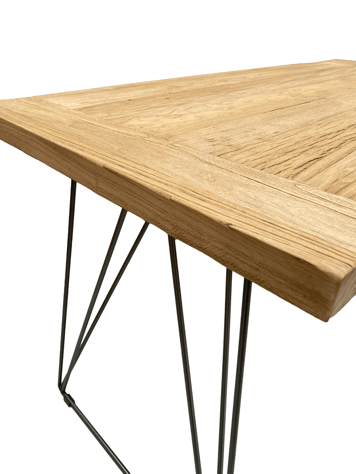 The 40mm Old Barn Reclaimed Elm Table / Desk - Wire Frame Legs - Image 4