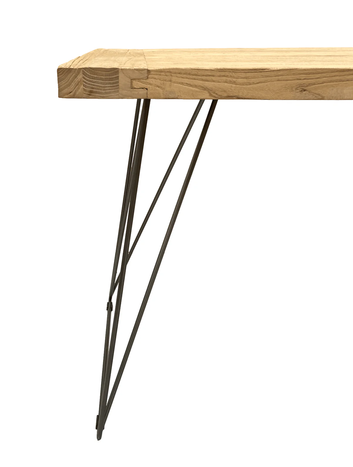 The 40mm Old Barn Reclaimed Elm Table / Desk - Wire Frame Legs - Image 5