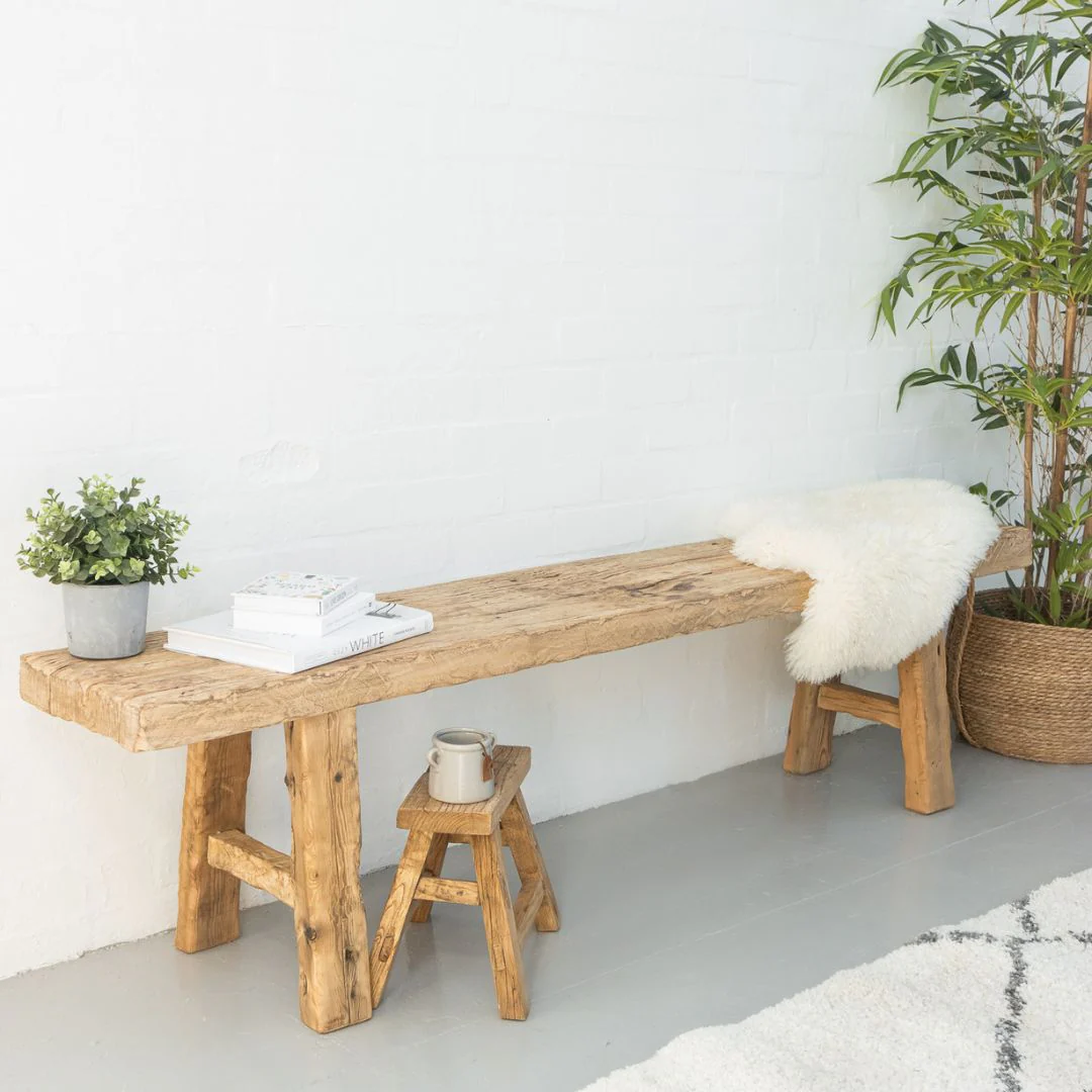 Reclaimed Elm Bench