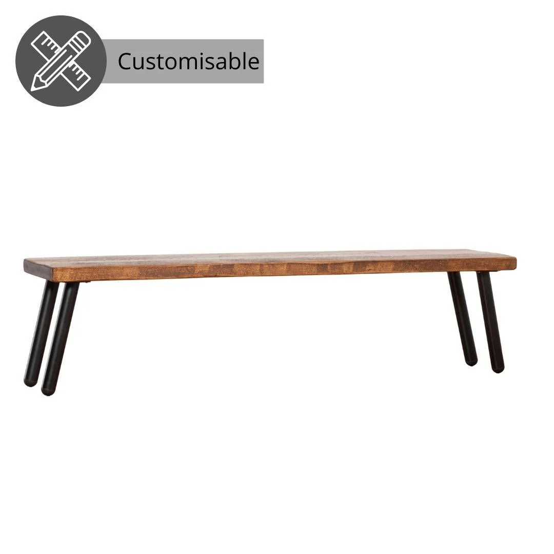 Gibson Industrial Bench - Chunky Round Leg