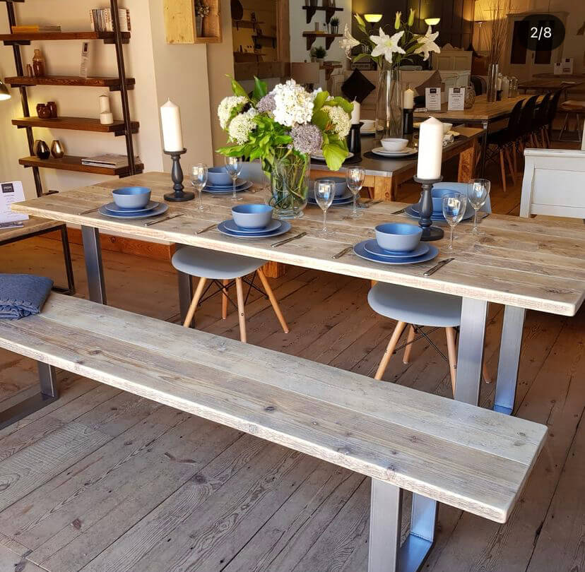 Reclaimed Rustic Weathered Table Top - Image 9