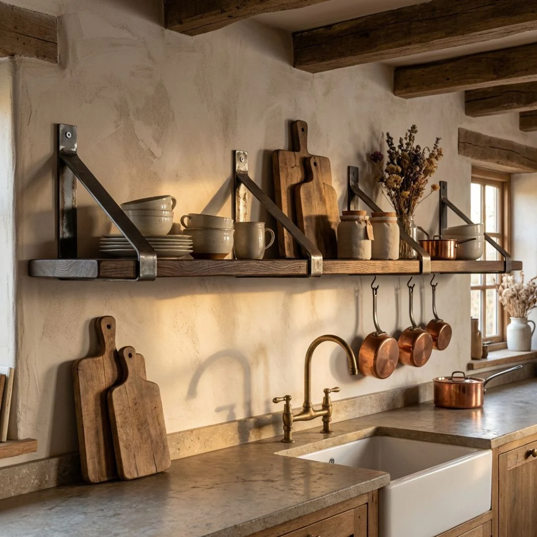 Rustic Shelf 38mm with Industrial Suspense Brackets - Image 6
