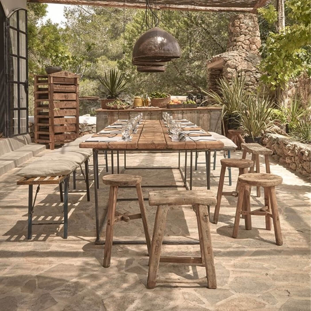 Antique Rustic Round Stool - Image 7