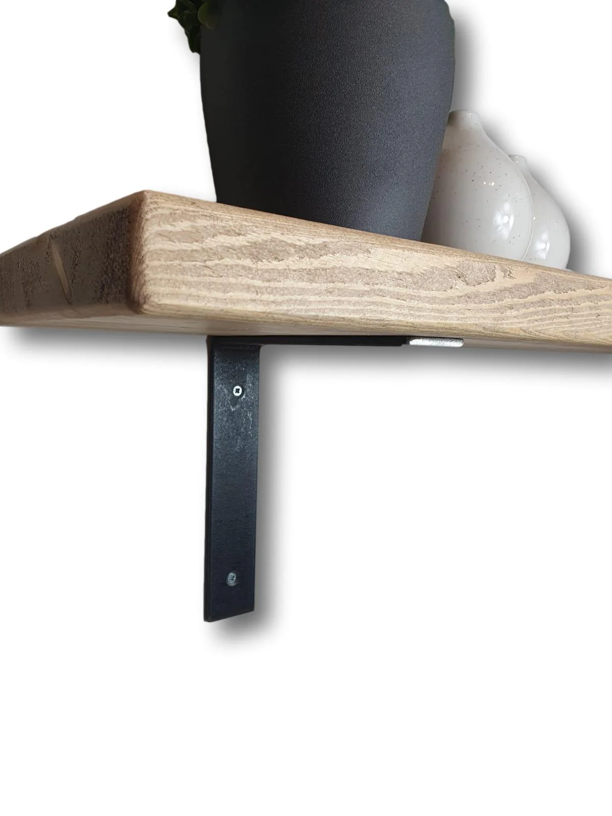 Rustic Shelf 35mm with Non-Lipped Metal Brackets - Image 2