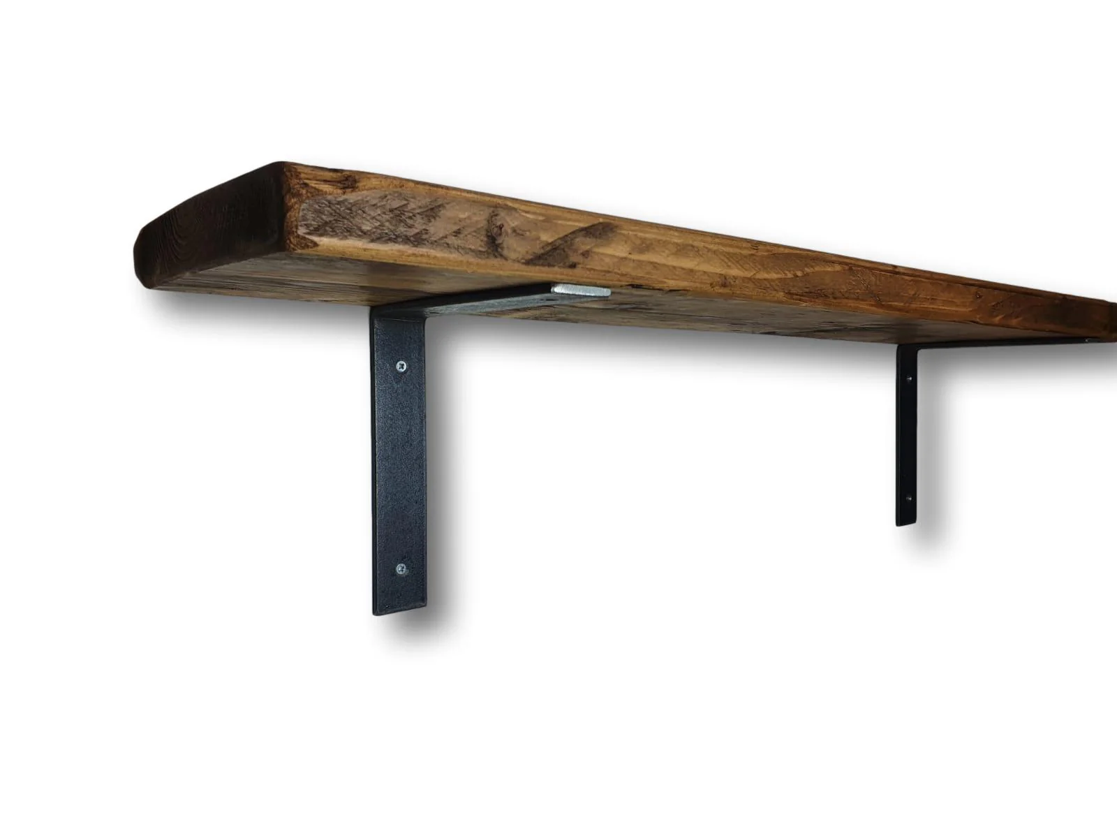 Rustic Shelf 35mm with Non-Lipped Metal Brackets - Image 7