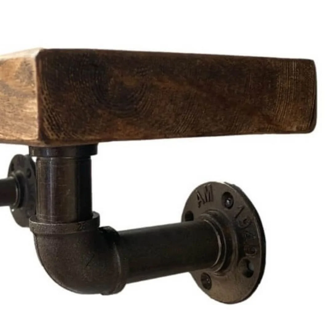 Rustic Shelf 38mm with Pipe Brackets - Image 11