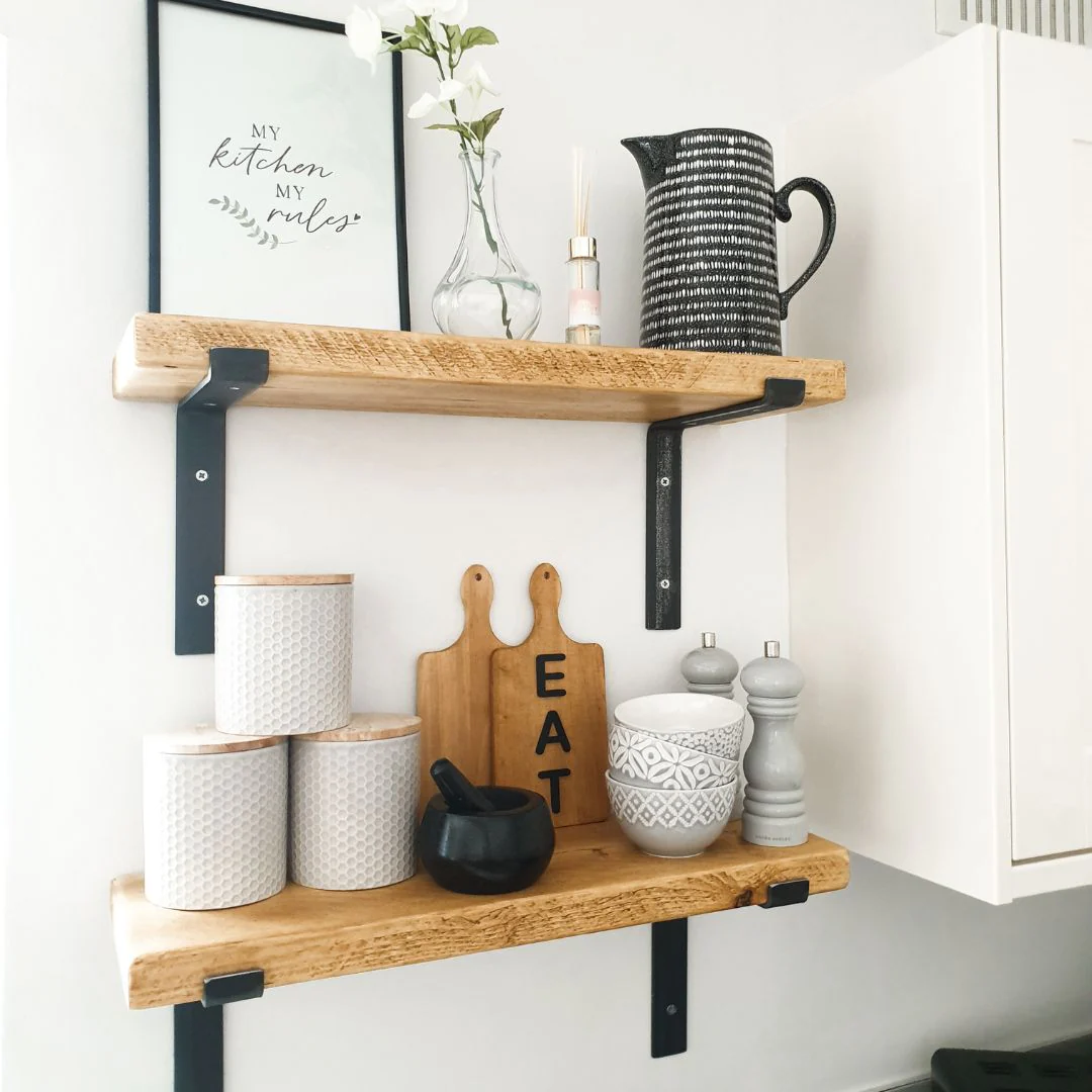Rustic Shelf 38mm with Lipped Metal Brackets - Image 3