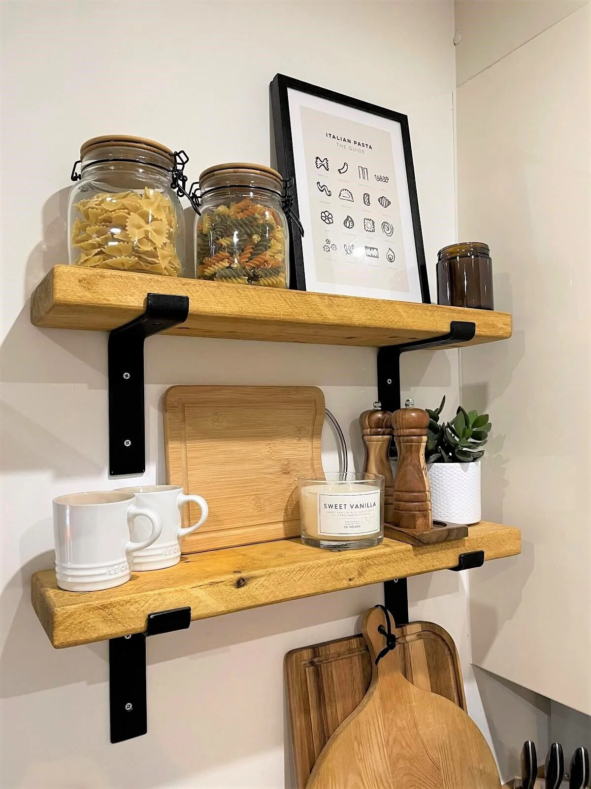 Rustic Shelf 38mm with Lipped Metal Brackets - Image 8
