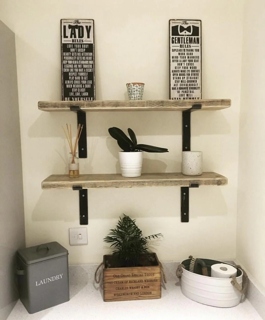 Rustic Shelf 38mm with Lipped Metal Brackets - Image 9